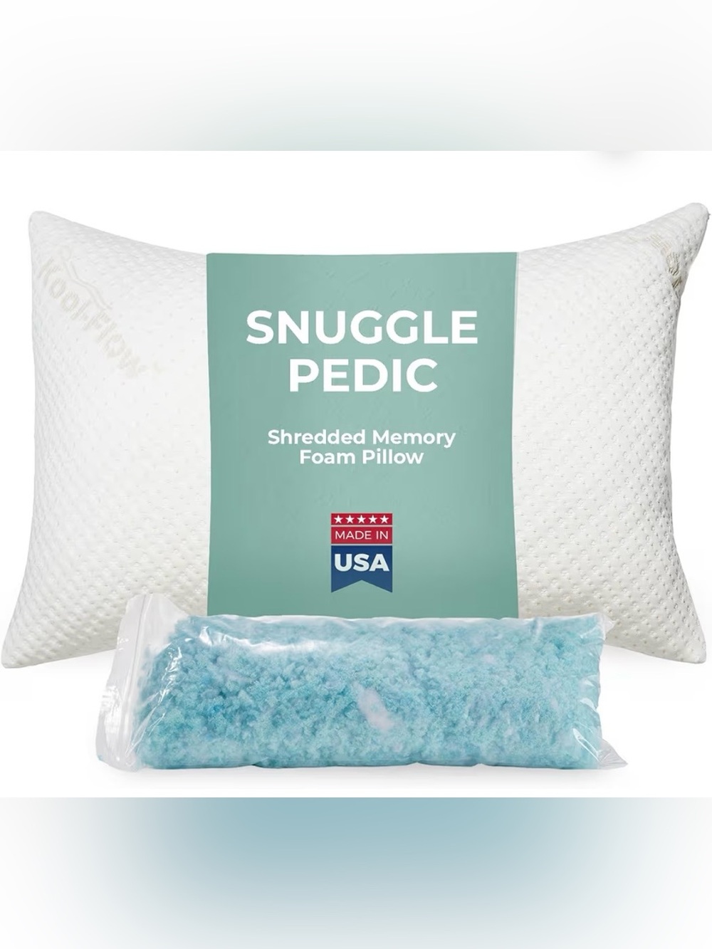 Shredded Memory Foam Pillow - White